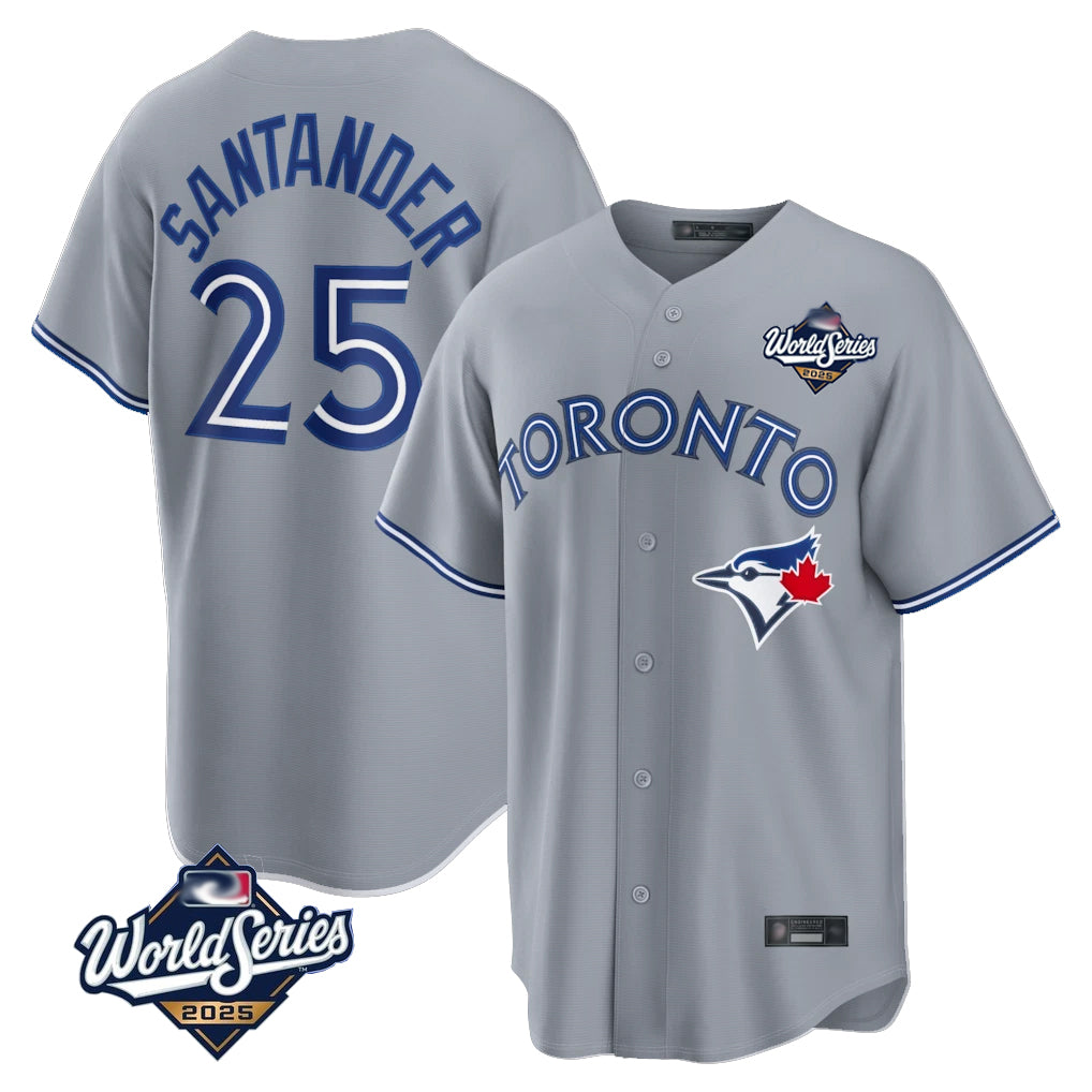 BIPIHUC T.Blue Jays #25 Anthony Santander Player Gray 2025 World Series Home Limited Stitched Jerseys