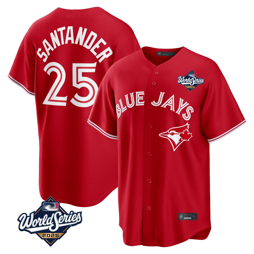 BIPIHUC T.Blue Jays #25 Anthony Santander Player Red 2025 World Series Home Limited Stitched Jerseys