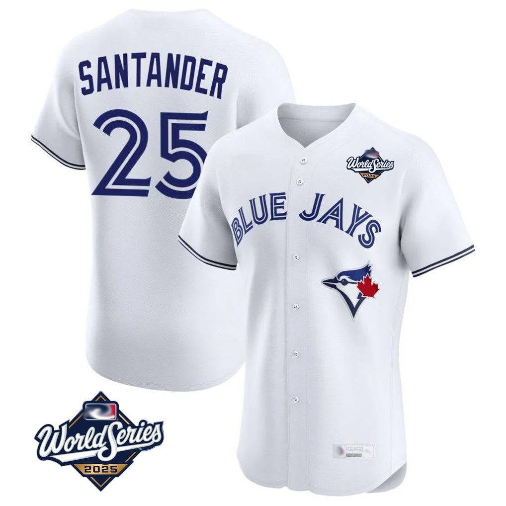 BIPIHUC T.Blue Jays #25 Anthony Santander Player White 2025 World Series Elite Limited Home Stitched Jerseys