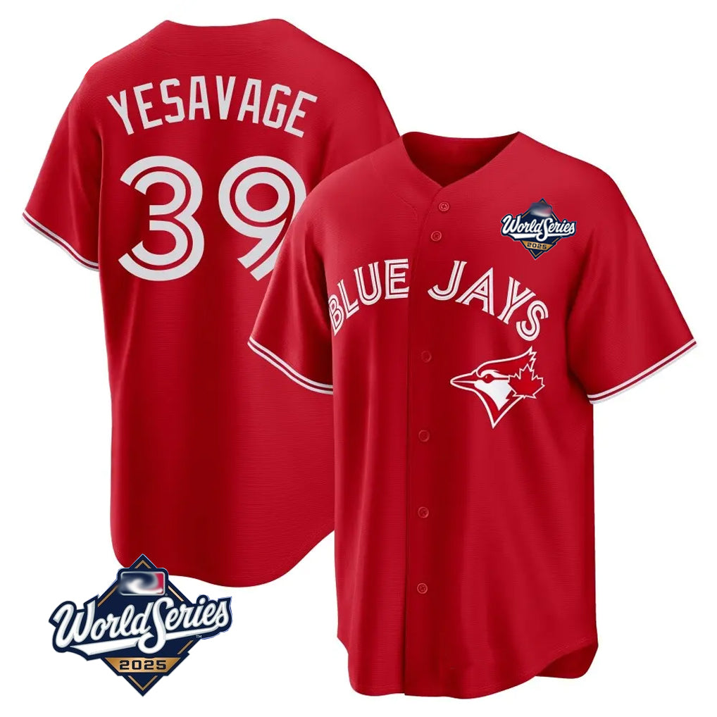 BIPIHUC T.Blue Jays #39 Trey Yesavage Player Red 2025 World Series Game All Stitched Jerseys