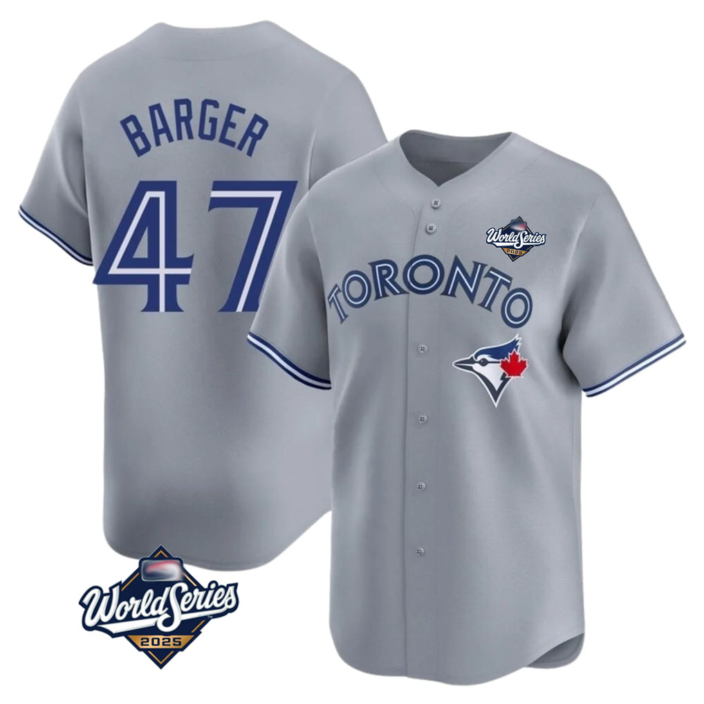 BIPIHUC T.Blue Jays #47 Addison Barger Player Gray 2025 World Series Stitched Jerseys