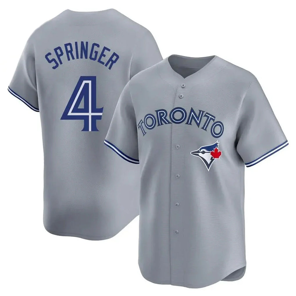 BIPIHUC T.Blue Jays #4 George Springer Player Gray Home Limited Stitched Jerseys