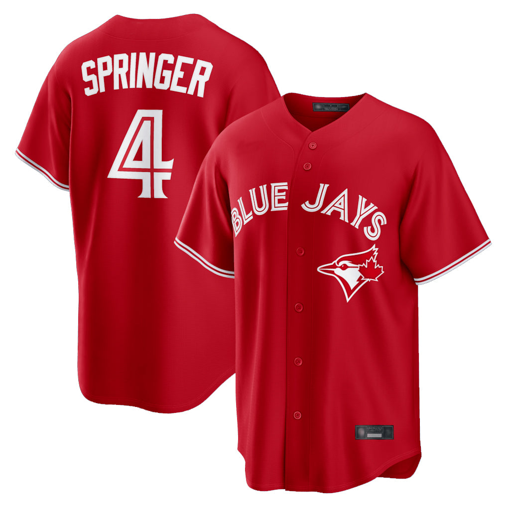 BIPIHUC T.Blue Jays #4 George Springer Player Red Home Game Stitched Jerseys