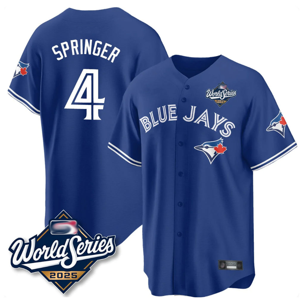 BIPIHUC T.Blue Jays #4 George Springer Player Royal 2025 American League Game All Stitched Jersey