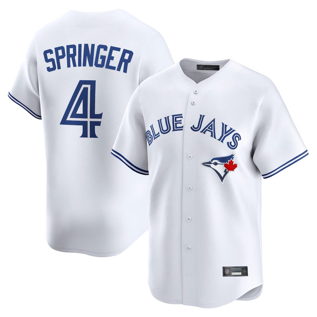 BIPIHUC T.Blue Jays #4 George Springer Player White Home Limited Stitched Jerseys