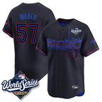 BIPIHUC T.Blue Jays #57 Shane Bieber Player Black 2025 World Series City Connect All Stitched Jerseys