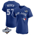 BIPIHUC T.Blue Jays #57 Shane Bieber Player Royal 2025 World Series Elite All Stitched Jerseys