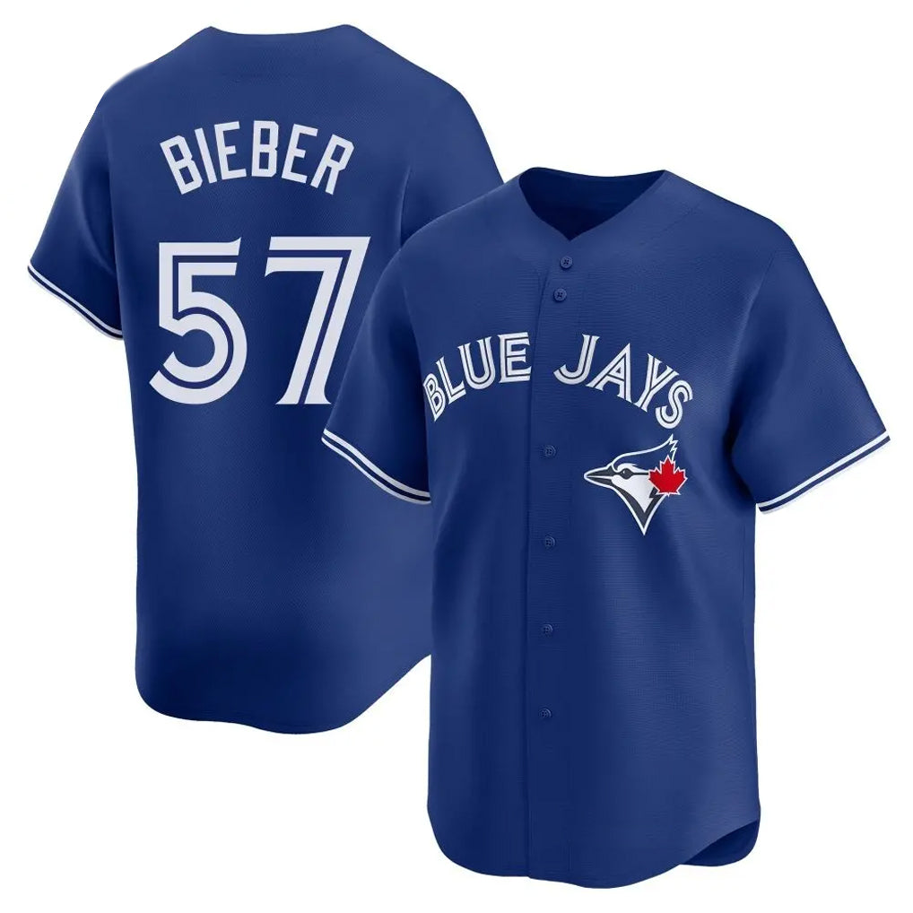 BIPIHUC T.Blue Jays #57 Shane Bieber Player Royal Home Stitched Jerseys