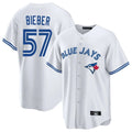 BIPIHUC T.Blue Jays #57 Shane Bieber Player White Game Stitched Jerseys