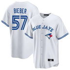 BIPIHUC T.Blue Jays #57 Shane Bieber Player White Game Stitched Jerseys