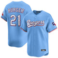 BIPIHUC T.Rangers #21 Jake Burger Player Light Blue Home Limited Stitched Jerseys