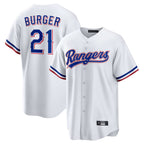 BIPIHUC T.Rangers #21 Jake Burger Player White Home Limited Stitched Jerseys