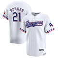BIPIHUC T.Rangers #21 Jake Burger Player White&Blue Home Limited Stitched Jerseys