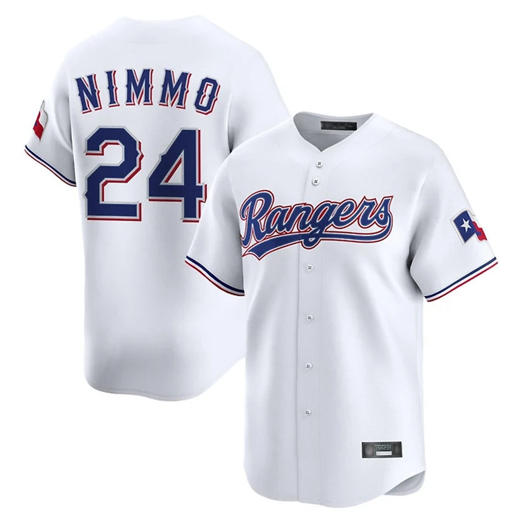 BIPIHUC T.Rangers #24 Brandon Nimmo Player White Home Limited Stitched Jerseys