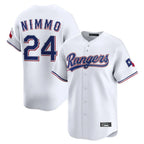 BIPIHUC T.Rangers #24 Brandon Nimmo Player White Home Limited Stitched Jerseys