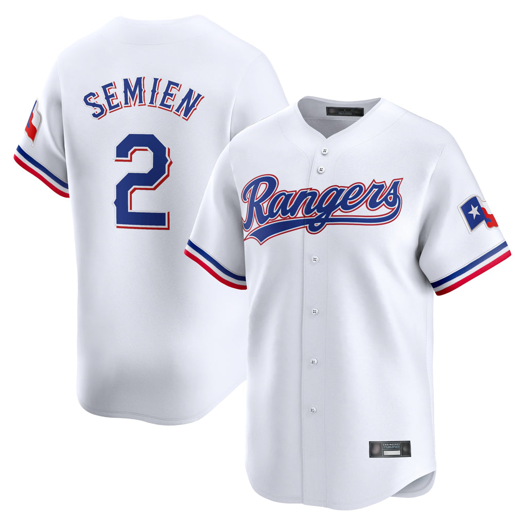 BIPIHUC T.Rangers #2 Marcus Semien Player White Home Limited Stitched Jerseys