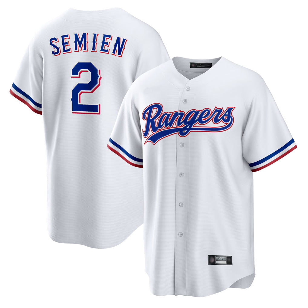 BIPIHUC T.Rangers #2 Marcus Semien Player White Replica Game Stitched Jerseys