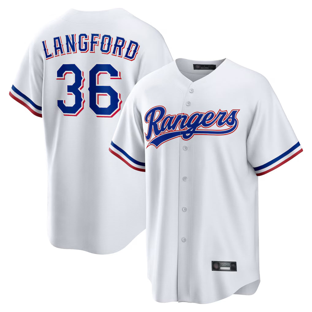 BIPIHUC T.Rangers #36 Wyatt Langford Player White Home Game Stitched Jerseys