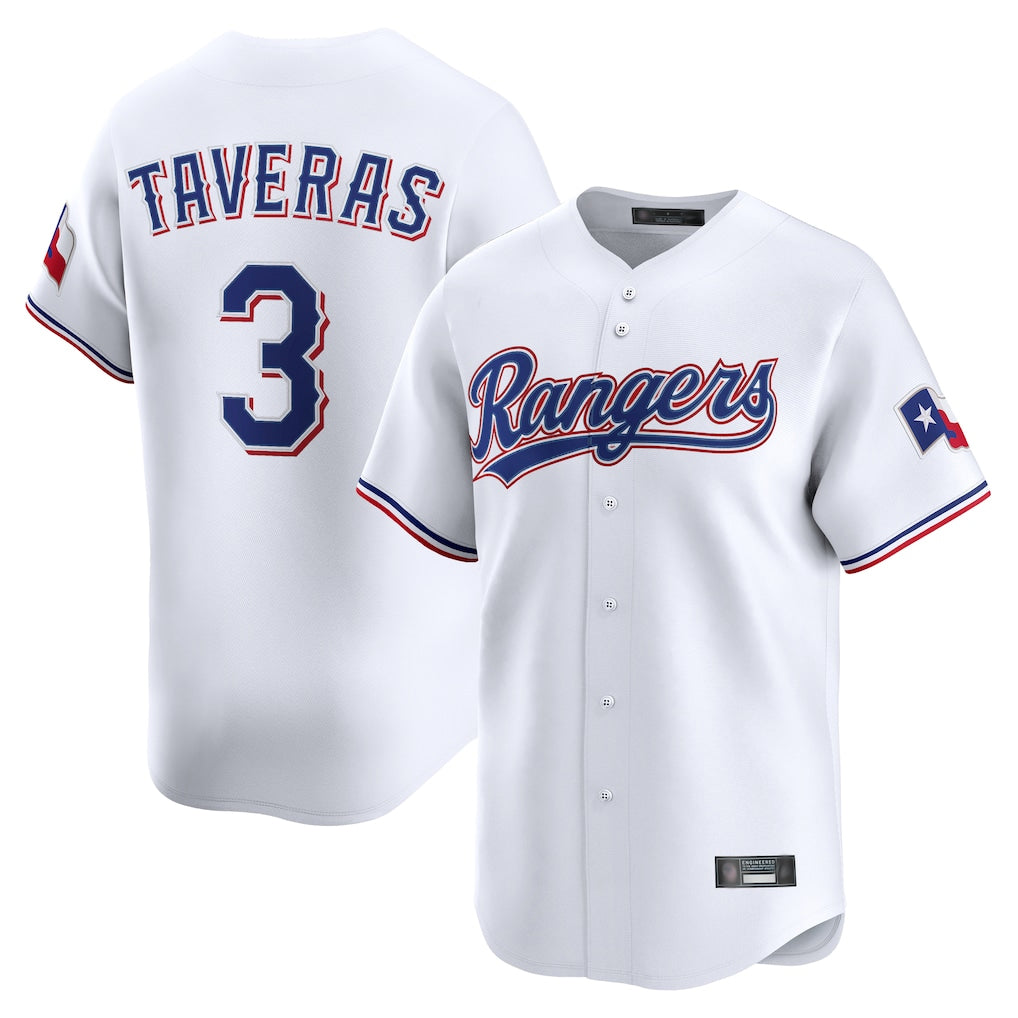 BIPIHUC T.Rangers #3 Leody Taveras Player White Home Limited Stitched Jerseys