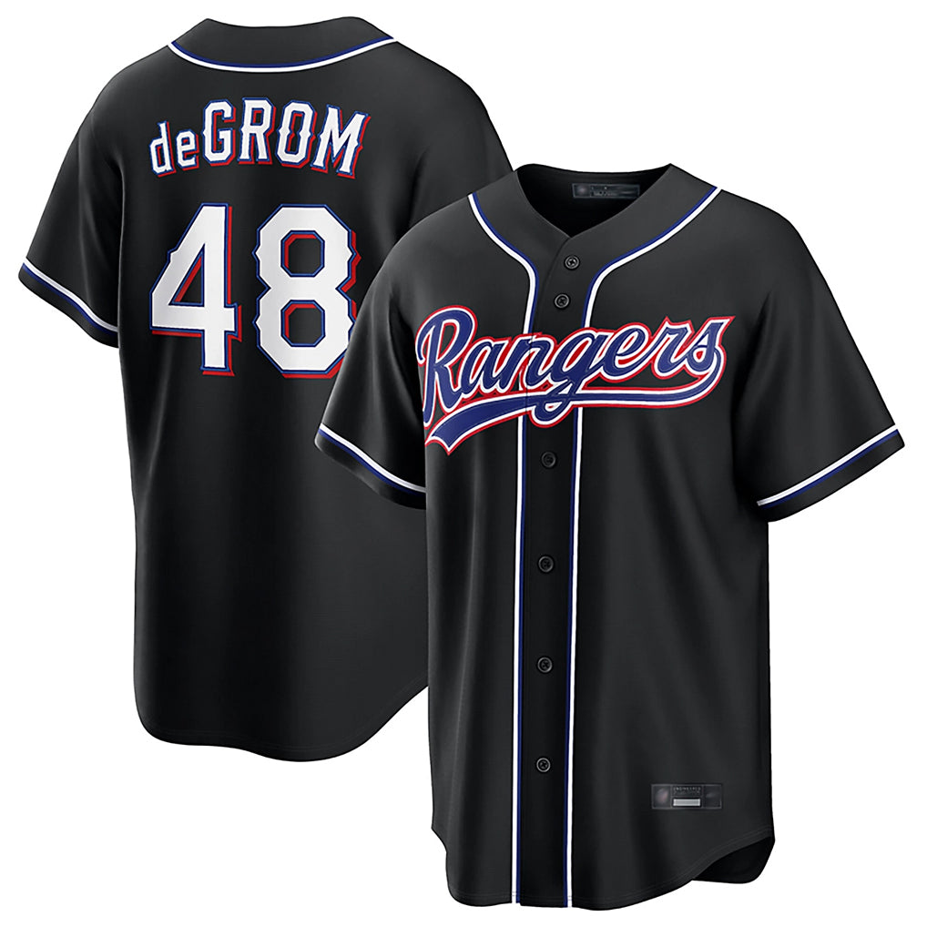 BIPIHUC T.Rangers #48 Jacob deGrom Player Black 2026 Out Fashion Replica Stitched Jerseys