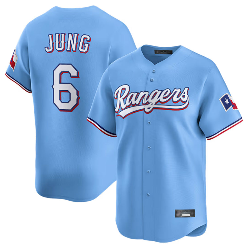 BIPIHUC T.Rangers #6 Josh Jung Player Light Blue Limited Home Stitched Jerseys