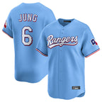 BIPIHUC T.Rangers #6 Josh Jung Player Light Blue Limited Home Stitched Jerseys