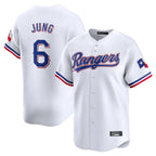 BIPIHUC T.Rangers #6 Josh Jung Player White&Blue Home Limited Stitched Jerseys
