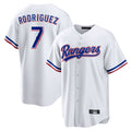 BIPIHUC T.Rangers #7 Ivan Rodriguez Player White Home Game Stitched Jerseys