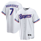BIPIHUC T.Rangers #7 Ivan Rodriguez Player White Home Game Stitched Jerseys
