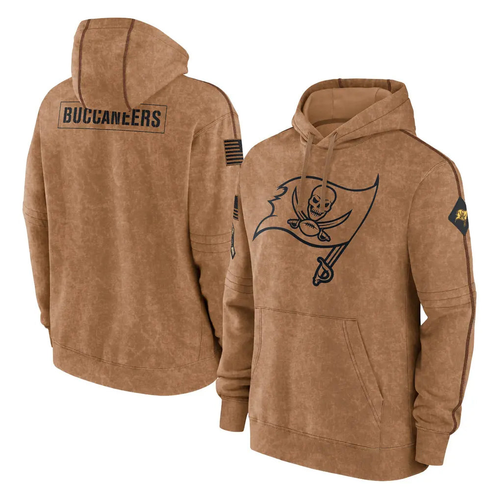 BIPIHUC TB.Buccaneers Blank Player Brown Limited Salute to Service Pullover Hoodies Game Stitched Jerseys