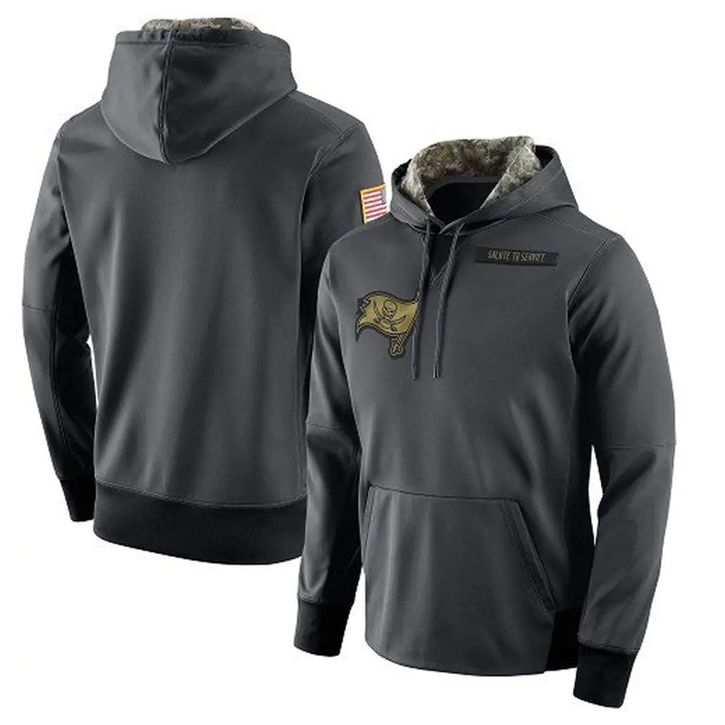 BIPIHUC TB.Buccaneers  Blank Player Gray Salute to Service Sideline Performance Pullover Hoodies Home Game Stitched Jerseys