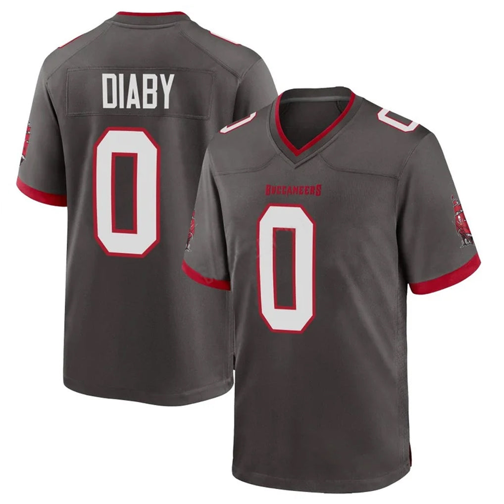 BIPIHUC TB.Buccaneers #0 Yaya Diaby Player Pewter Alternate Home Game Stitched Jerseys