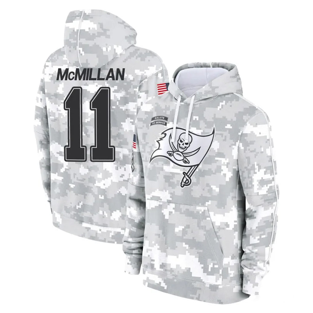 BIPIHUC TB.Buccaneers #11 Jalen McMillan Player Arctic Camo Limited Salute to Service Pullover Hoodies Game Stitched Jerseys