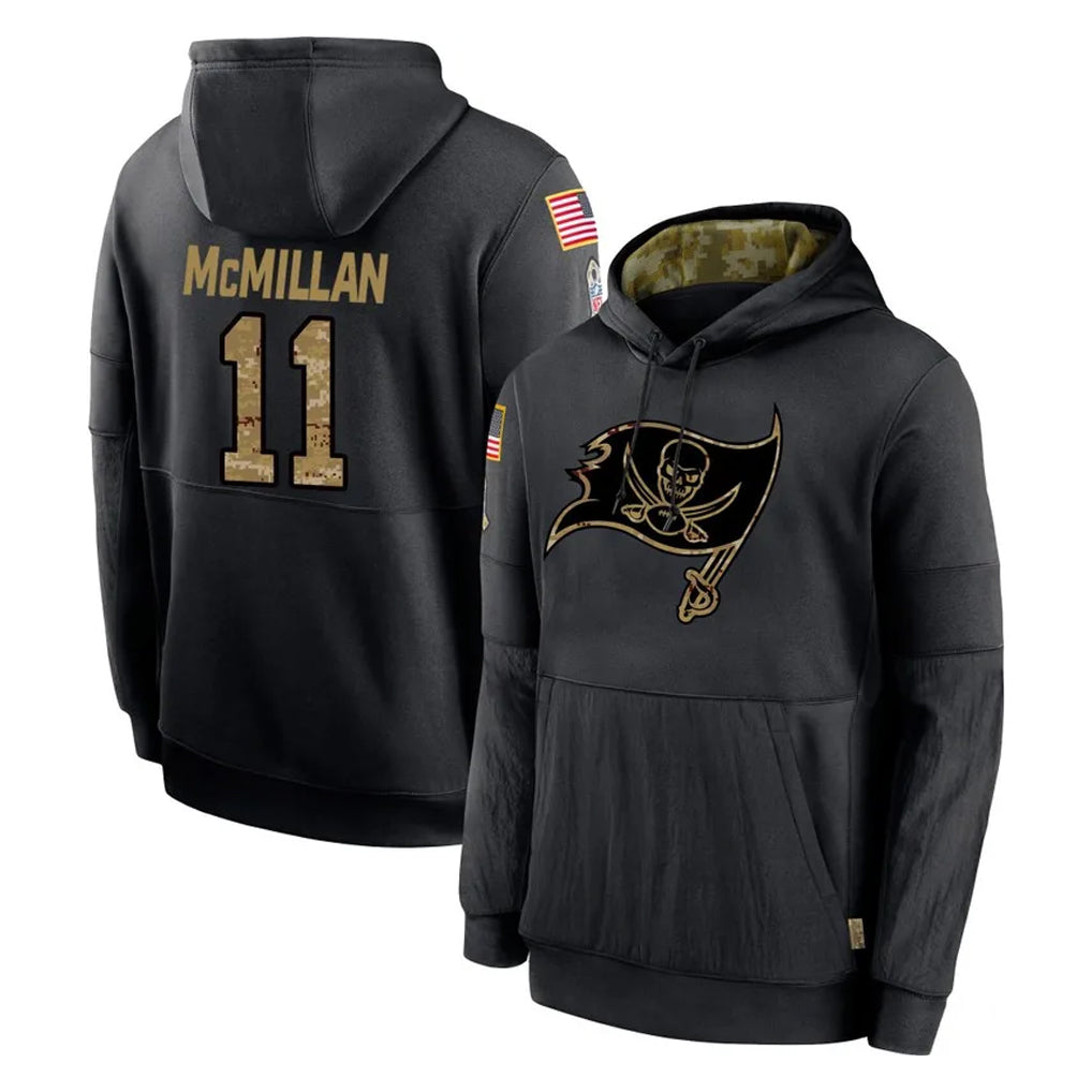 BIPIHUC TB.Buccaneers #11 Jalen McMillan Player Black Salute to Service Sideline Performance Pullover Hoodies Home Game Stitched Jerseys