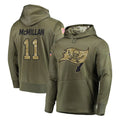 BIPIHUC TB.Buccaneers #11 Jalen McMillan Player Olive Salute to Service Pullover Hoodie Home Game Stitched Jerseys