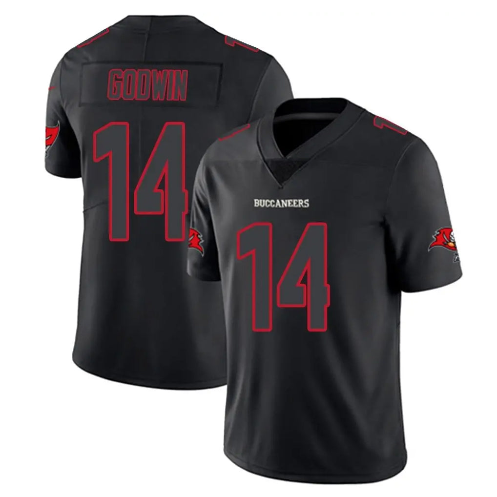 BIPIHUC TB.Buccaneers #14 Chris Godwin Jr. Player Black Impact Limited Home Game Stitched Jerseys