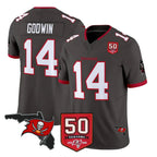 BIPIHUC TB.Buccaneers #14 Chris Godwin Jr. Player Pewter Limited 2026 Season Vapor F.U.S.E. Home Game Stitched Jerseys