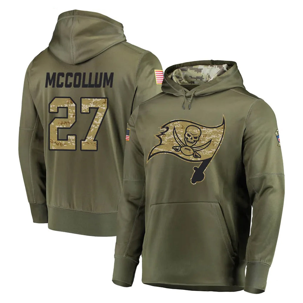 BIPIHUC TB.Buccaneers #27 Zyon McCollum Player Olive Salute to Service Pullover Hoodie Home Game Stitched Jerseys