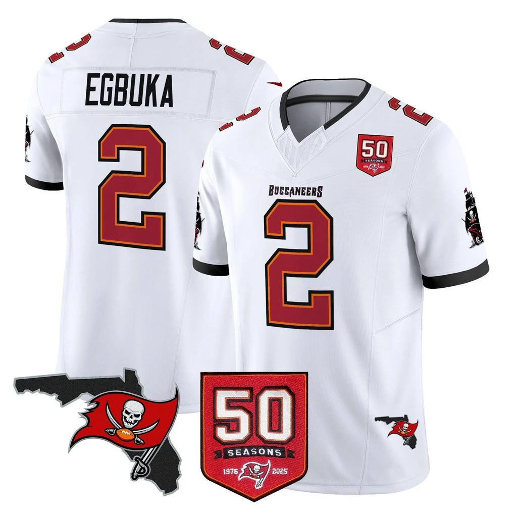 BIPIHUC TB.Buccaneers #2 Emeka Egbuka Player White Limited 2026 Season Vapor F.U.S.E. Home Game Stitched Jerseys