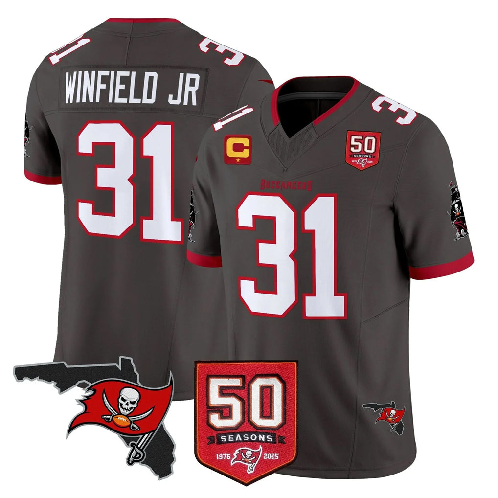 BIPIHUC TB.Buccaneers #31 Antoine Winfield Jr. Player Pewter Limited 2026 Season Vapor F.U.S.E. Home Game Stitched Jerseys