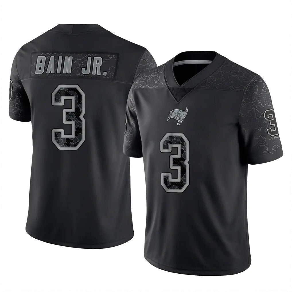 BIPIHUC TB.Buccaneers #3 Rueben Bain Jr. Player Black Reflective Limited Home Game Stitched Jerseys