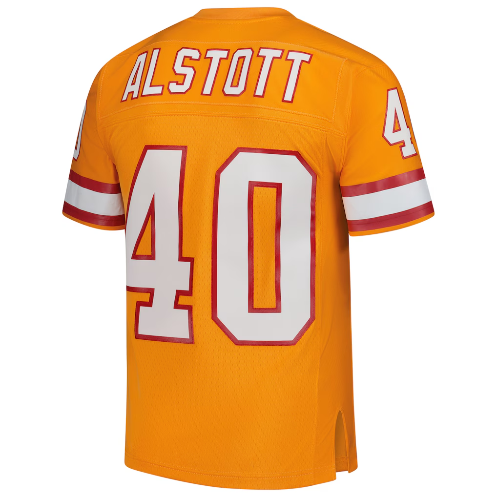 BIPIHUC TB.Buccaneers #40 Mike Alstott Mitchell & Ness Orange Legacy Replica Stitched Puhic Jersey