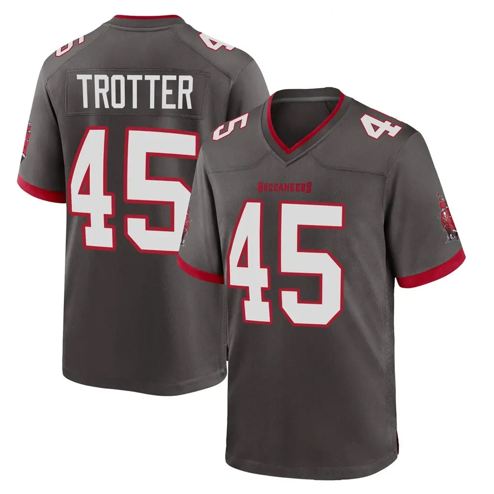 BIPIHUC TB.Buccaneers #45 Josiah Trotter Player Pewter Alternate Home Game Stitched Jerseys