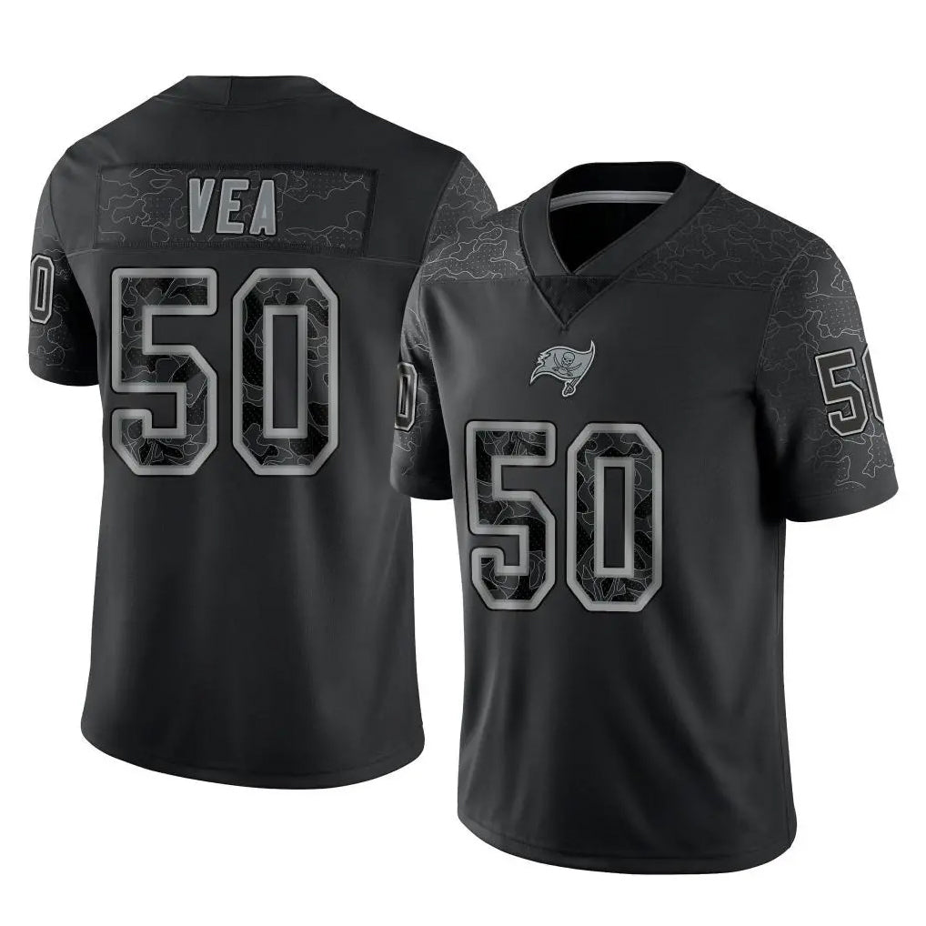 BIPIHUC TB.Buccaneers #50 Vita Vea Player Black Reflective Limited Home Game Stitched Jerseys