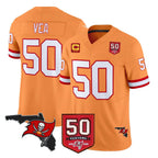 BIPIHUC TB.Buccaneers #50 Vita Vea Player Orange 50th Season Vapor Limited Home Game Stitched Jerseys