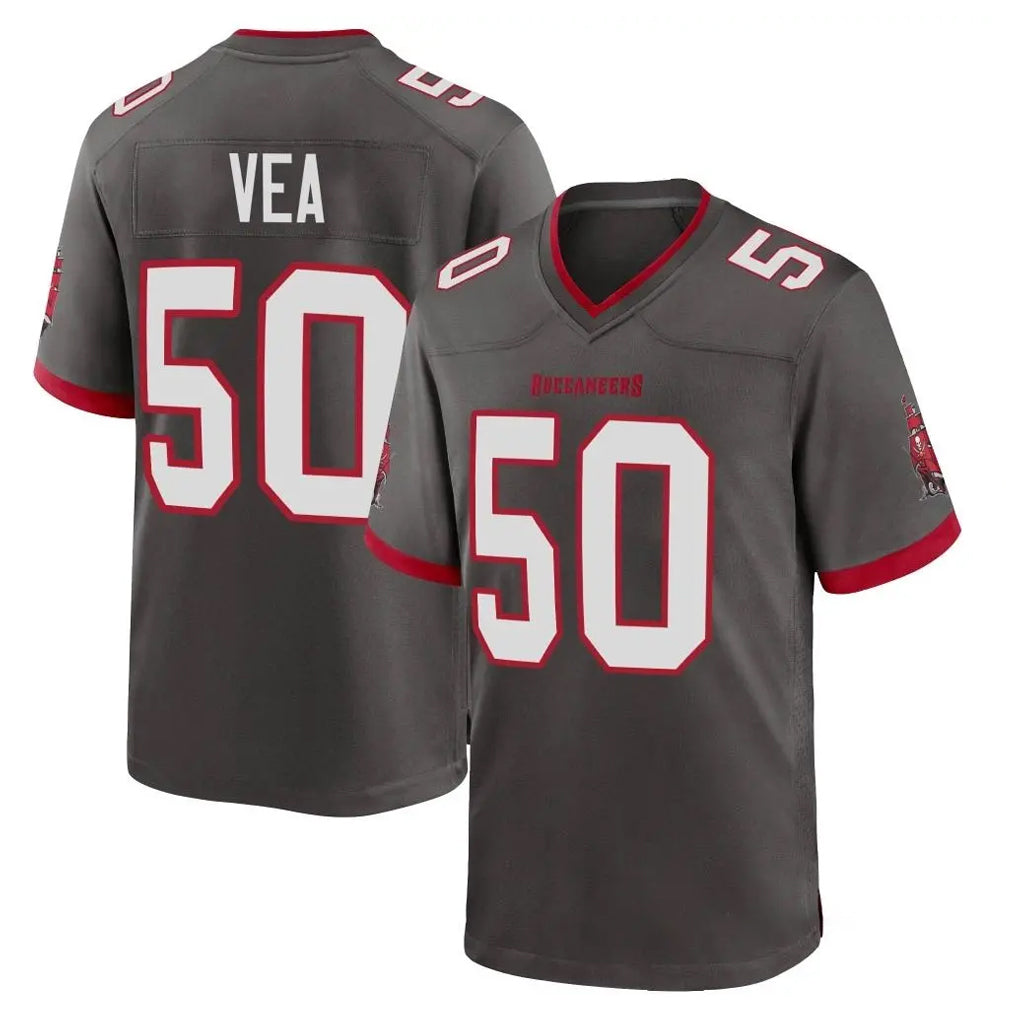 BIPIHUC TB.Buccaneers #50 Vita Vea Player Pewter Alternate Home Game Stitched Jerseys