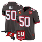 BIPIHUC TB.Buccaneers #50 Vita Vea Player Pewter Limited 2026 Season Vapor F.U.S.E. Home Game Stitched Jerseys