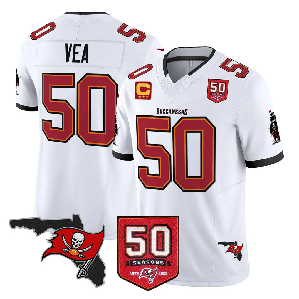 BIPIHUC TB.Buccaneers #50 Vita Vea Player White Limited 2026 Season Vapor F.U.S.E. Home Game Stitched Jerseys
