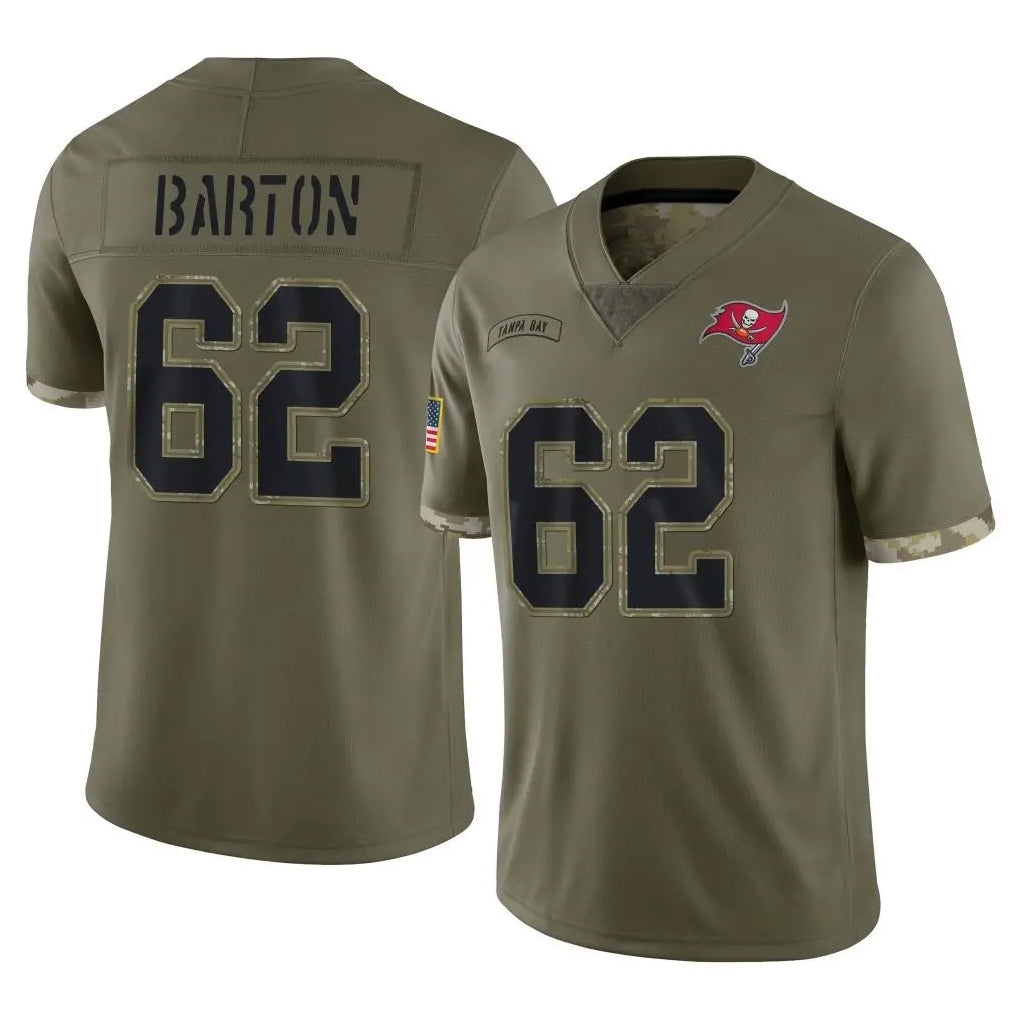 BIPIHUC TB.Buccaneers #62 Graham Barton Player Olive Limited Salute To Service Home Game Stitched Jerseys