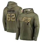 BIPIHUC TB.Buccaneers #62 Graham Barton Player Olive Salute to Service Pullover Hoodie Home Game Stitched Jerseys